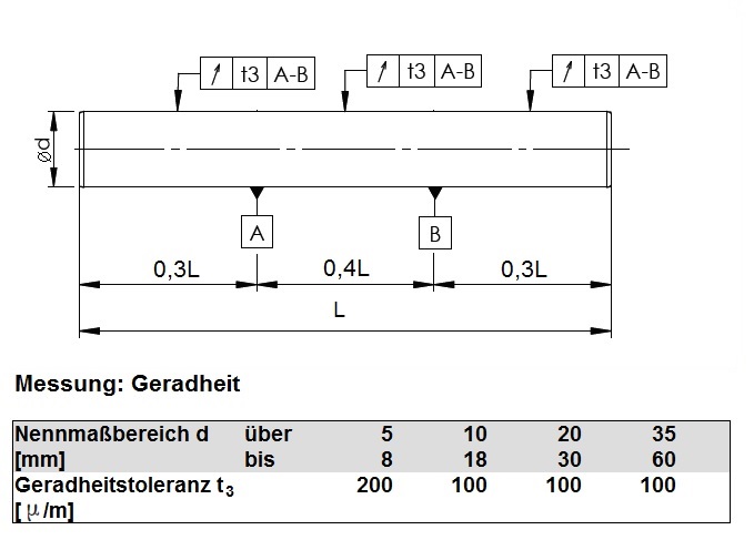 Führungswelle Führungswelle Geradheit